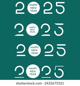 2025 logo text design set. 2025 number design template. Happy new year 2025 symbol	