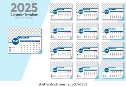 2025 modelo de calendário moderno com fundo personalizável