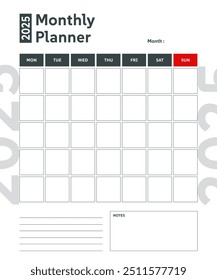 2025 monthly planner modern geometry