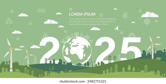 2025 Natural Environment Icon Vector Illustration Template.