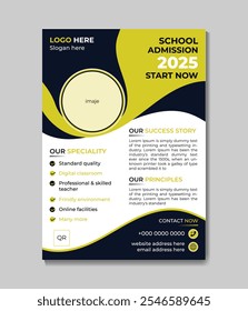 2025 new students school admission announcement flyer design template vector full editable print ready academic educational institute advertisement flyer or leaflet design