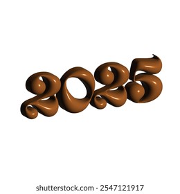 2025 Año Nuevo Vector de efecto de texto 3D