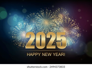 2025 New Year Abstract shiny color gold wave design element