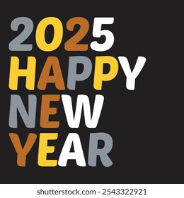 2025 new year with art wall concept. Paper cut of number 2025 on frame concept. Happy new year 2025