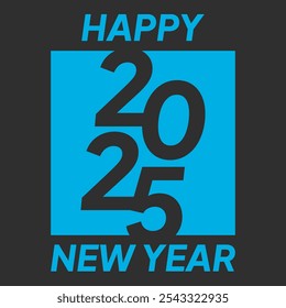 2025 new year with art wall concept. Paper cut of number 2025 on frame concept. Happy new year 2025