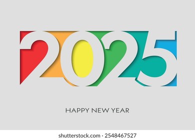 2025 Año Nuevo de fondo. Plantilla de diseño festivo para tarjeta de felicitación