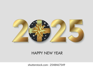 2025 Año Nuevo de fondo. Plantilla de diseño festivo para tarjeta de felicitación
