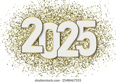 2025 New Year background. Festive design template for greeting card