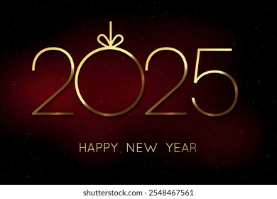 2025 New Year background. Festive design template for greeting card