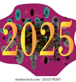 2025 New Year Background Vector