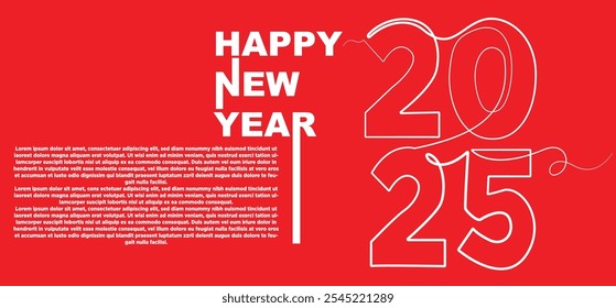 2025 New Year banner and poster template design. Simple and premium background for 2025 New Year celebration. Editable vector illustration