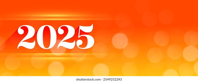2025 new year bokeh banner with text space vector