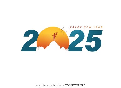2025 new year business goals concept Vector Illustration. New year business plan target strategy, Planning and challenge business strategy background.
