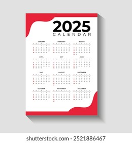 2025 new year calendar design A4 size