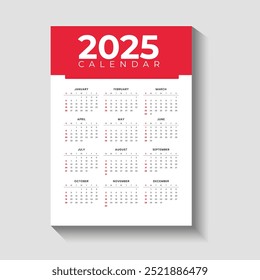 2025 new year calendar design A4 size