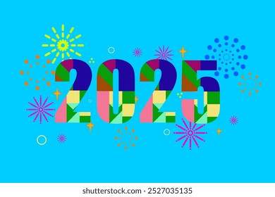 2025 new year card celebration concept. Background design event invitation, greeting card, new year's eve, celebration event, calender date holiday greeting, annual cheerful event.