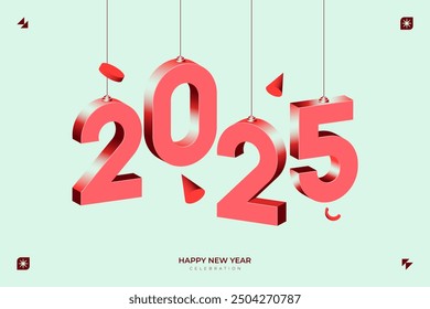 2025 New Year celebration with Happy New Year's Eve fireworks, countdown to midnight on December 31st