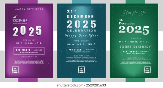 2025 new year celebration invitation brochure design template