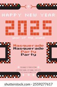 2025 New Year Celebration Party Poster. Vector template for New Year's eve night.