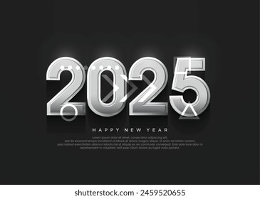 2025. New Year 2025 celebration with a simple design with beautiful lighting effects. 2025 vector premium design for calendars, posters and social media posts.