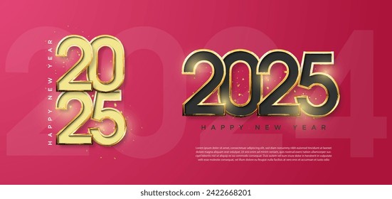 2025 new year celebration with two different and elegant festive number concept. 2025 number design.for flyers, banners and calendars 2025.