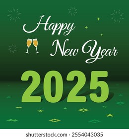 2025 New Year Celebration Vector Illustrations