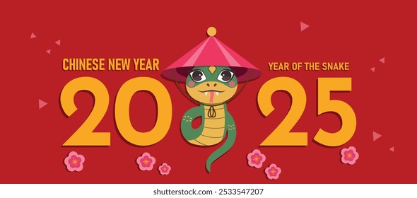2025 new year 2025, 2025 Chinese new year, the year of the snake zodiac sign poster, card