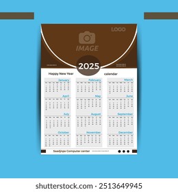 Modelo de calendário limpo de 2025 