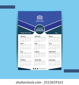 2025 new year clean calendar template  