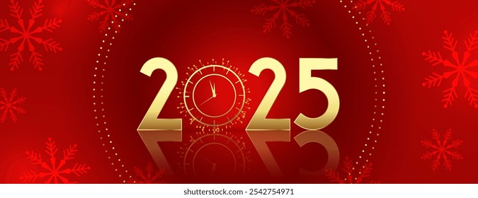 2025 novo ano papel de parede relógio com cópia espaço vetor