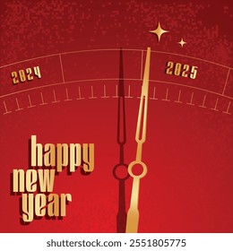 2025 New Year countdown red background