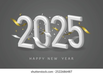 2025 Neujahrsdekoration, Vektorgrafik
