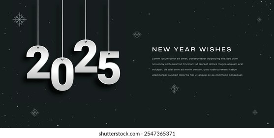 2025 new year design template illustration with hanging decoration theme