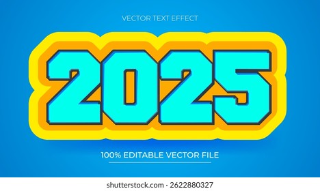 2025 New Year editable text effect template bold typography