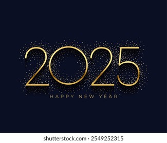 2025 Neujahr Veranstaltungshintergrund mit goldenem Glitzereffekt Vektor