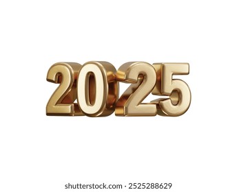 2025 New Year golden number, Extend Warm Wishes for a Happy New Year and Merry Christmas with this golden number design 3d rendering vector illustration