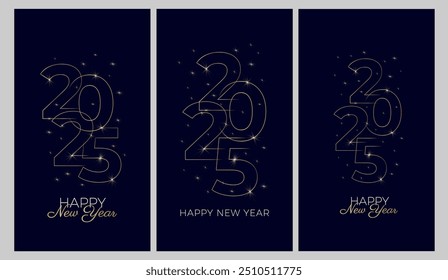 2025 new year greeting cards. Elegant New Year's Eve Banner