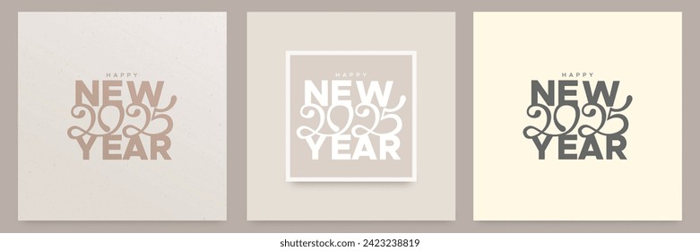 2025 concepto de saludo de Año Nuevo con diseño minimalista. Hermoso concepto de diseño de números para la celebración del año nuevo 2025