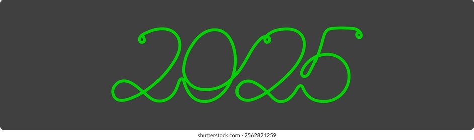 2025 New Year. Happy New Year 2025 text design. Vector illustration.
