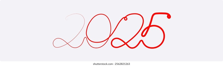 2025 New Year. Happy New Year 2025 text design. Vector illustration.