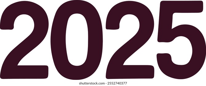 2025 new year icon on white background. Flat style. Vector illustration.