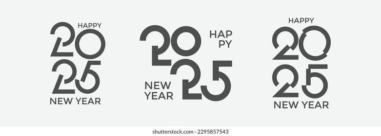 2025 new year lettering logo. Happy new year 2025