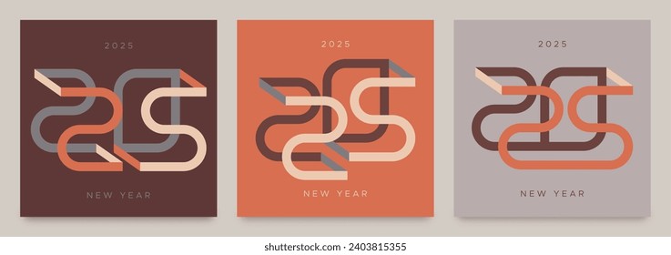 2025 new year logo concept with unique number. 2025 typeface logo concept