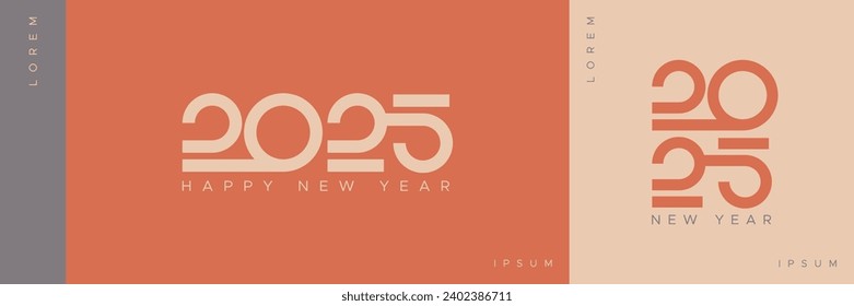 2025 concepto de diseño de logotipo de año nuevo. Número de letra minimalista moderno para el nuevo año 2025