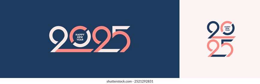 2025 new year logo. Greeting design with number of year. Vector illustration for greeting card, invitation, calendar, etc