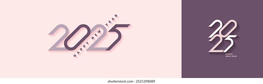 2025 new year logo. Greeting design with number of year. Design for greeting card, invitation, calendar, etc