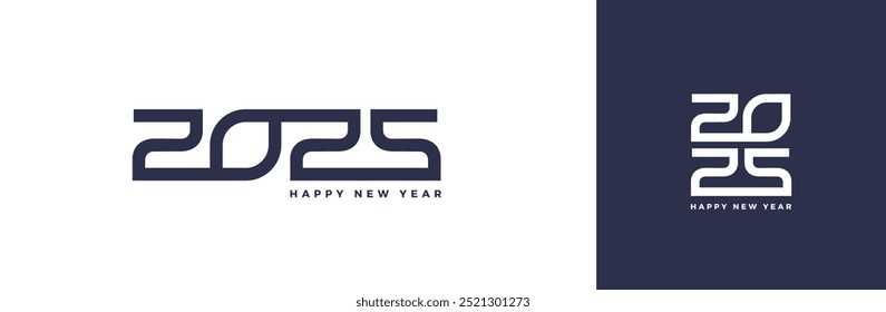 2025 new year logo. Greeting design with number of year. Design for greeting card, invitation, calendar, etc
