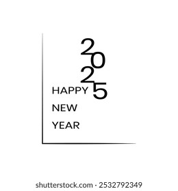 2025 Neujahr Logo Text Design. Kollektion von 2025 Frohes neues Jahr. Vektorgrafik.
