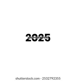 2025 Diseño de texto de logotipo de año Nuevo. Colección de 2025 Feliz Año Nuevo. Ilustración vectorial.
