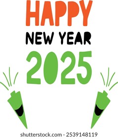 2025 Neujahr Logo Text Design. Kollektion von 2025 Frohes neues Jahr. Vektorgrafik.